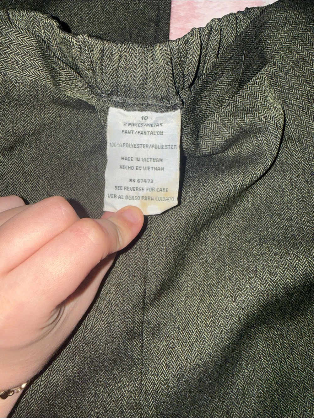 High-Rise Olive Straight-Leg Women's Trousers - Picture 3 of 6
